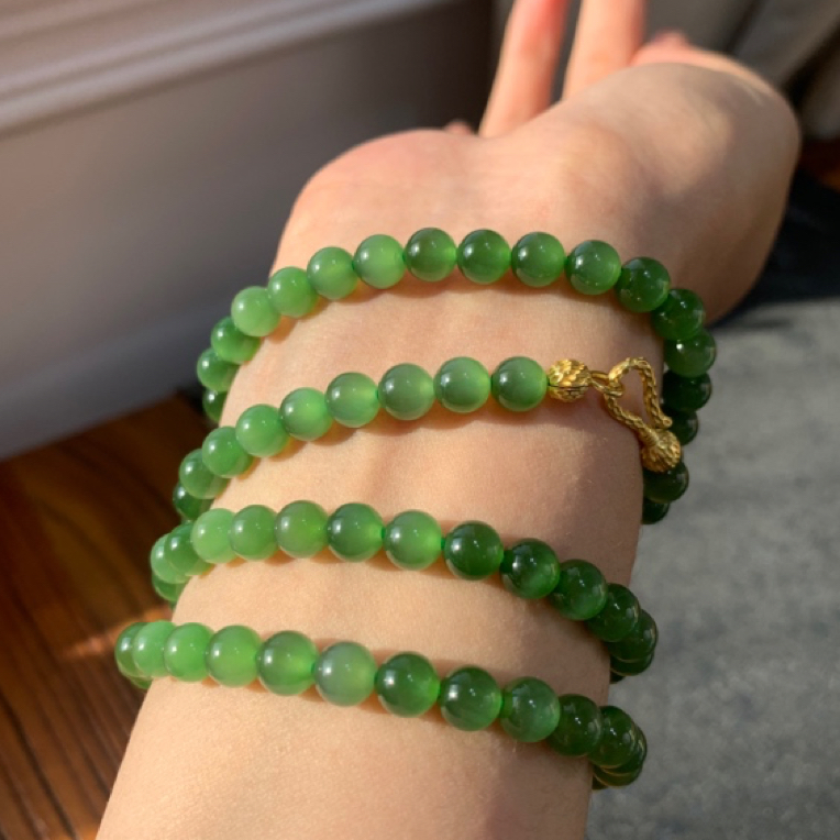 俄罗斯碧玉猫眼卡6mm108颗