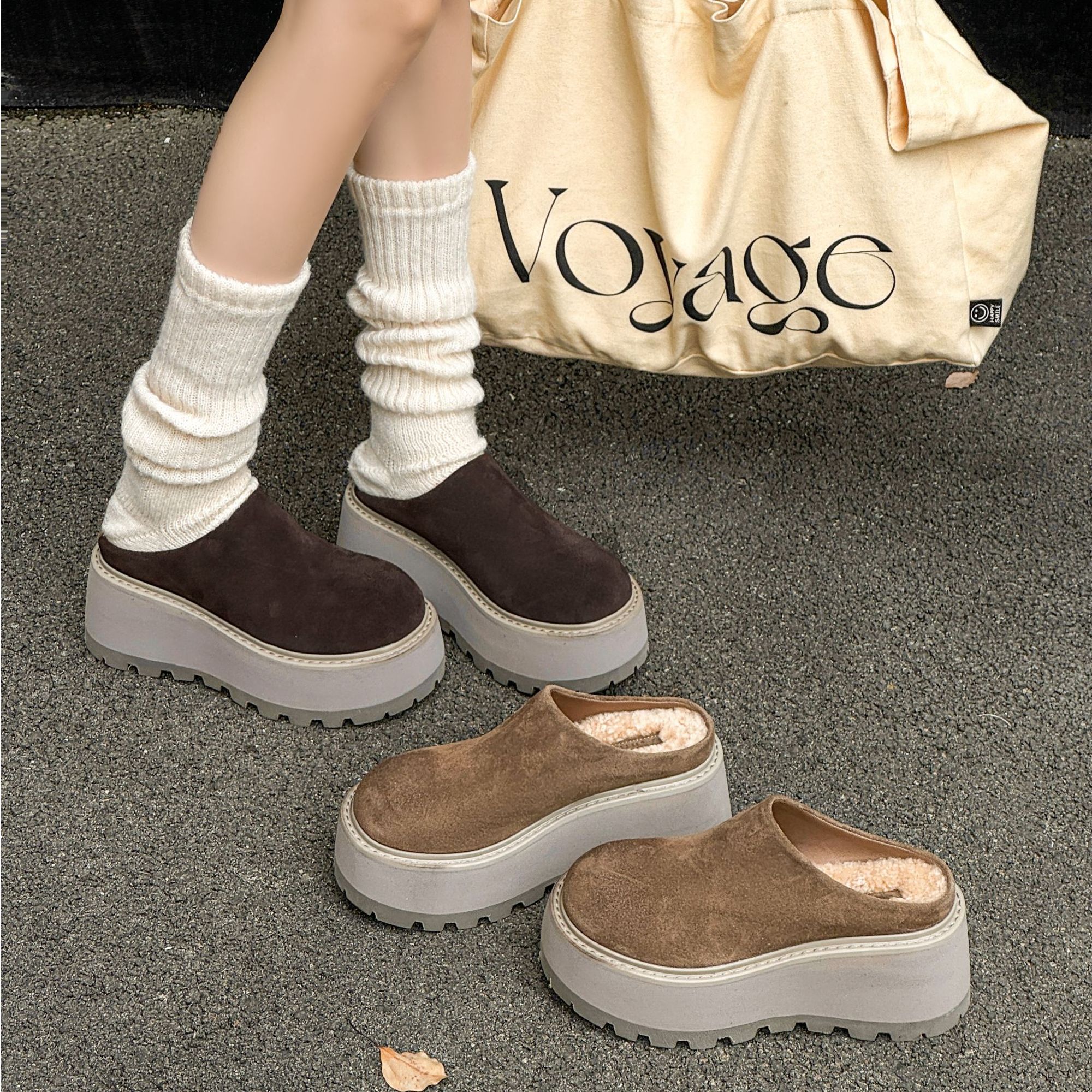 设计款【在逃公主】勃肯鞋，松糕底拖鞋女CSA 908-7