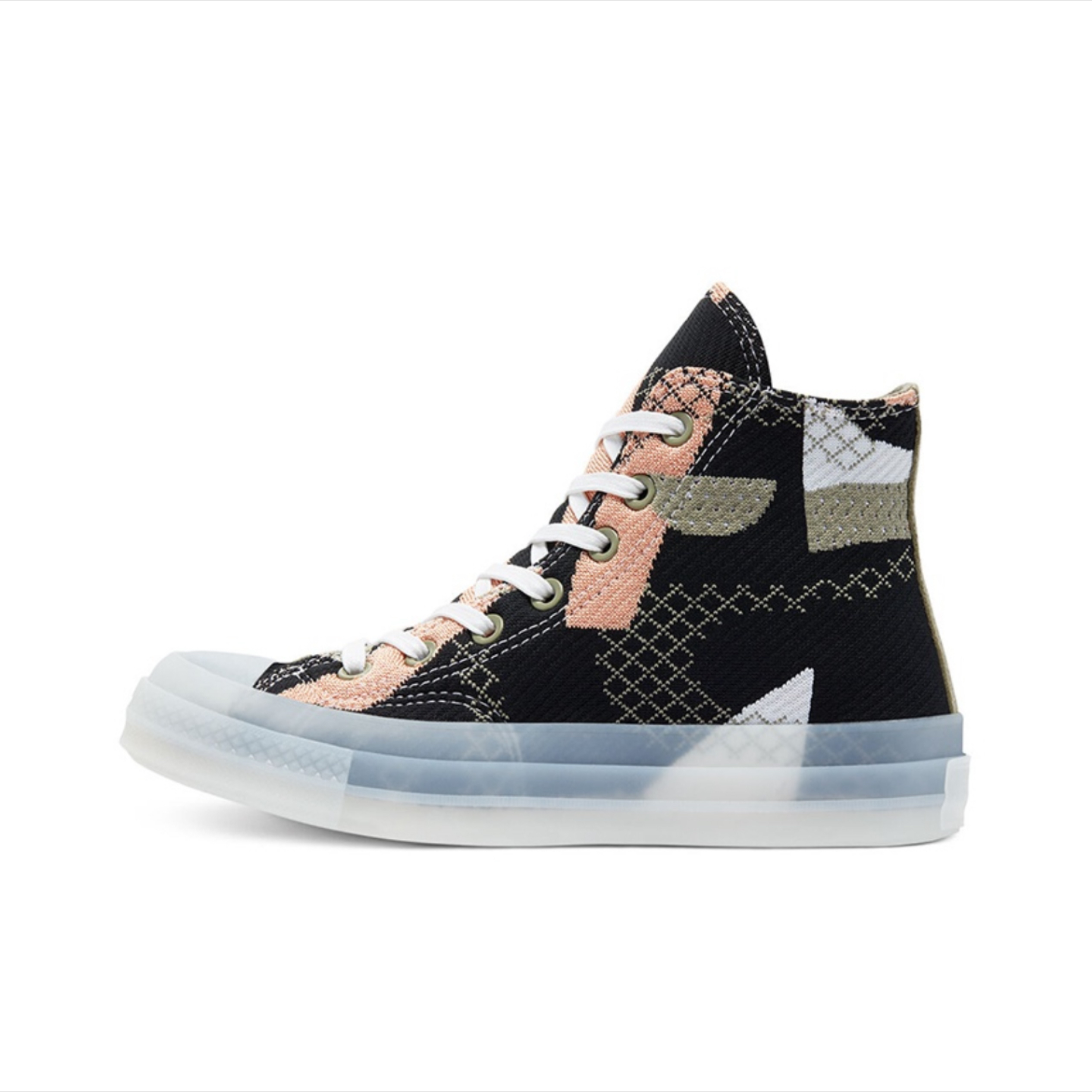 Converse1970s 车缝线时尚百搭中帮帆布鞋 女款 黑色 570273C
