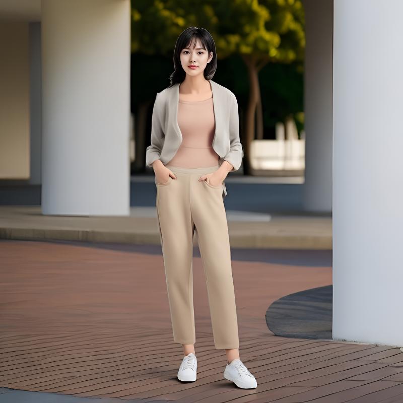 〔精纺〕纯山羊绒哈伦裤夏季小脚裤休闲裤萝卜裤秋冬新款针织外穿
