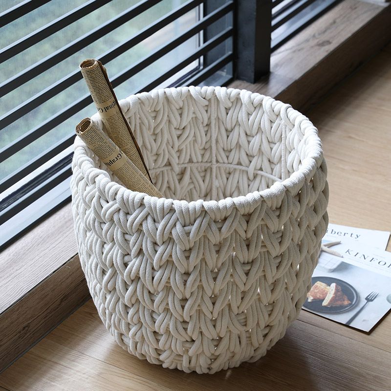 桂味源北欧风脏衣篮卧室衣服换洗收纳桶棉绳编轻奢设计衣物收纳筐
