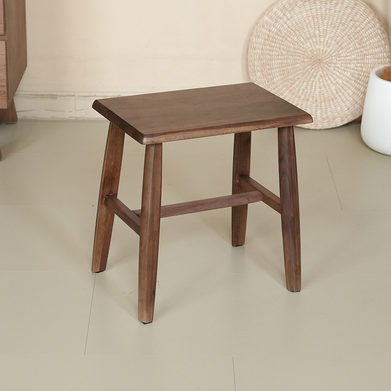 胡桃木北美凳子客厅家用长凳平安凳简约小凳餐桌凳创意黑胡桃实木