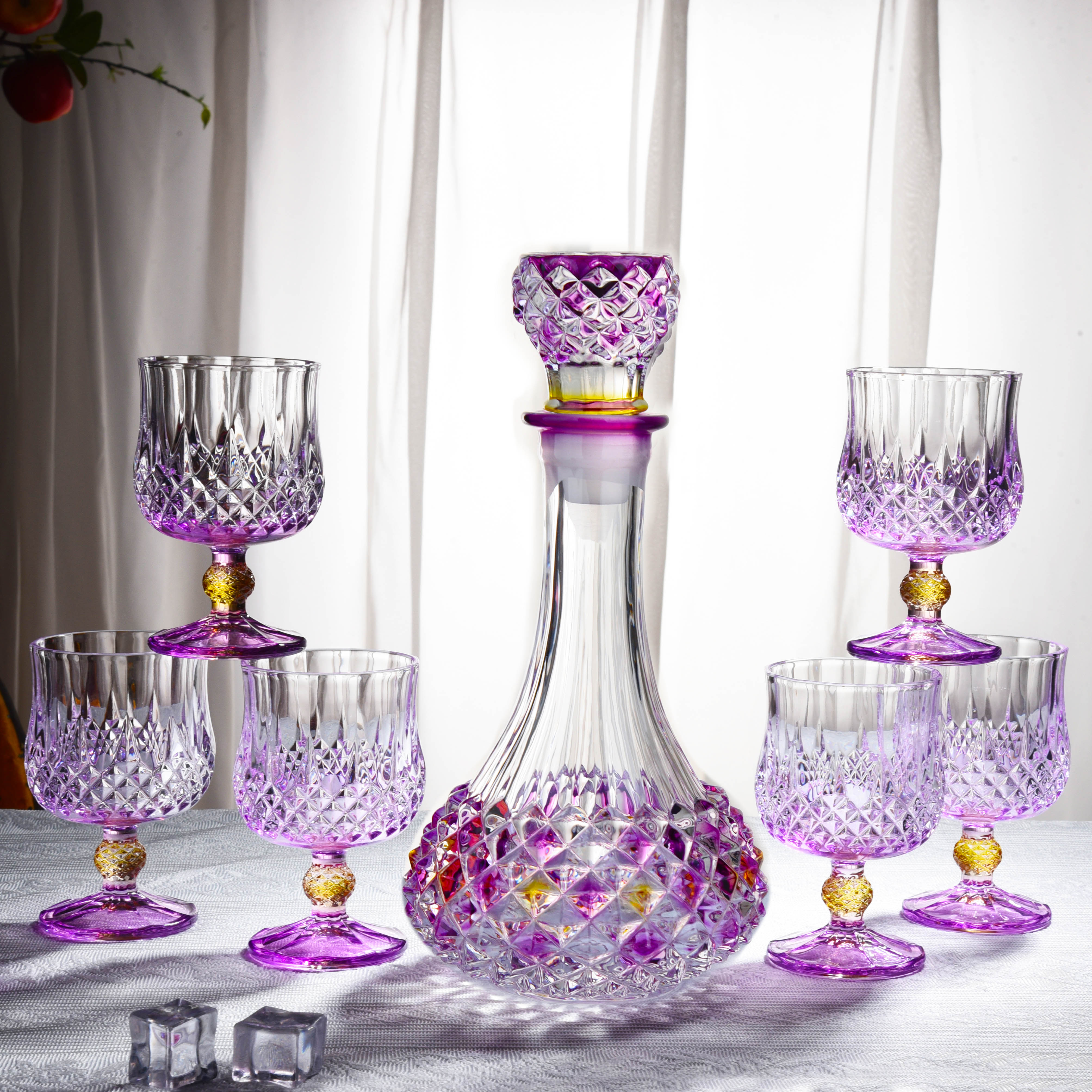 【金像】 紫钻创意酒瓶酒具欧式家用梦幻节日醒酒器酒樽8#瓶 套装