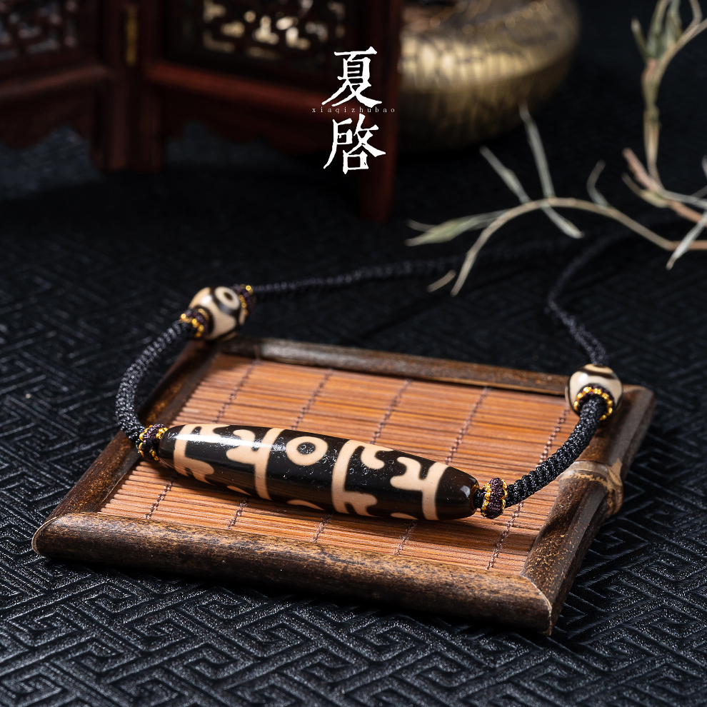 非金属吊坠 夏启家 藏式莲师三眼珠珠吊坠原创手工编织大气男女