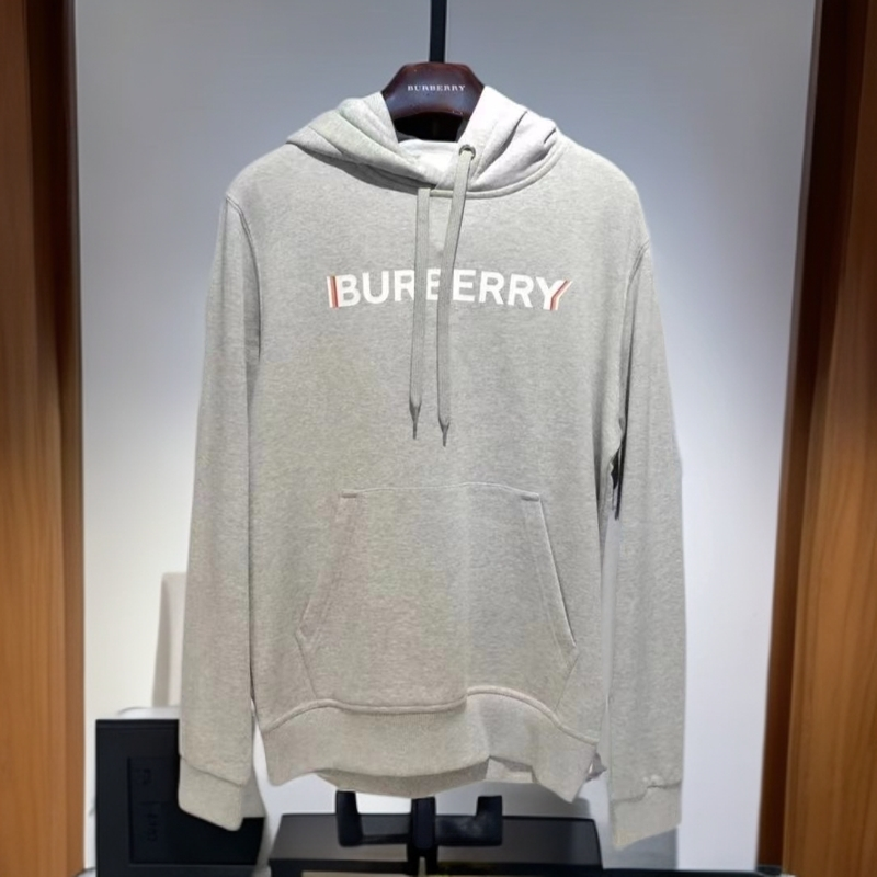 全新未使用 BURBERRY/博柏利 印花灰色连帽卫衣/JIMI
