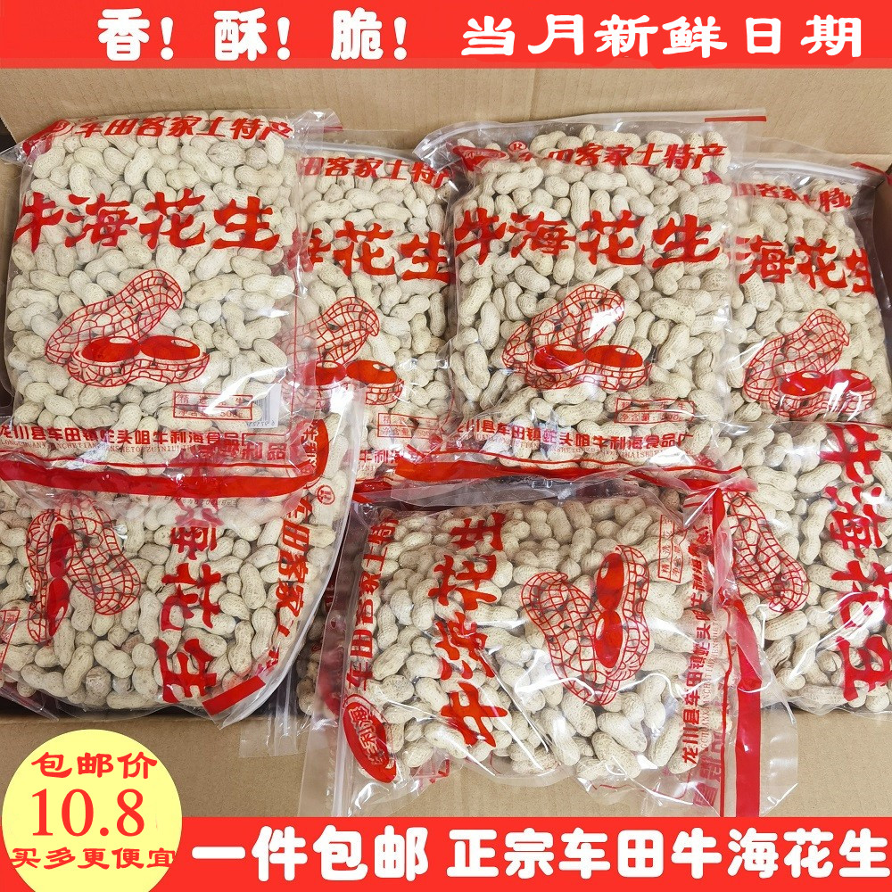 河源龙川特产车田牛利海花生本地小粒咸香花生客家零食蛇头咀新生