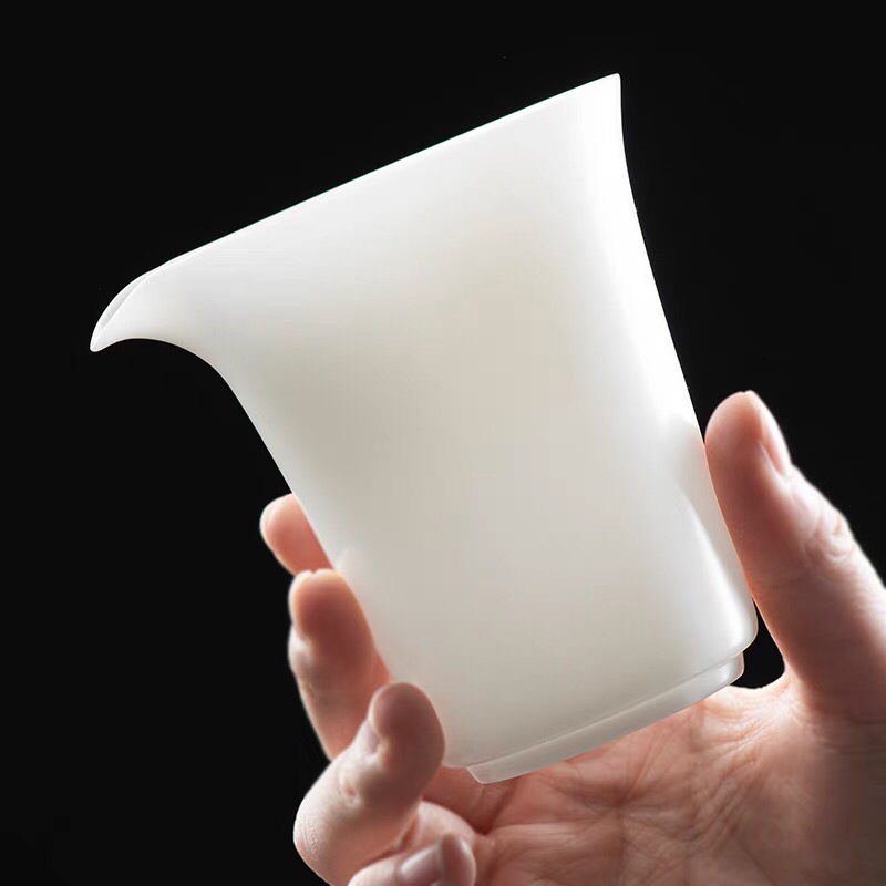 德化白瓷5万泥料素烧冰种玉瓷泡茶公道杯