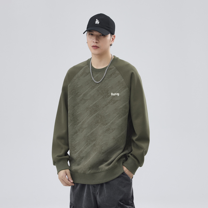 秋季圆领卫衣男士宽松高街潮牌2024新款休闲百搭时尚长袖上衣服