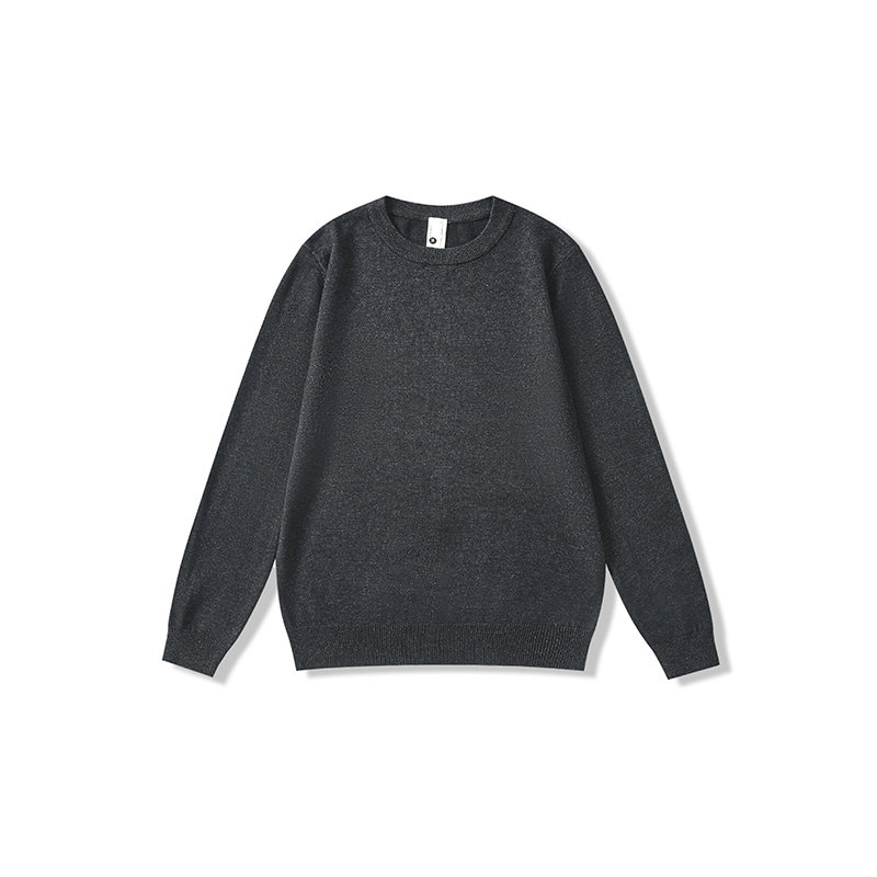 秋冬纯色针织毛衣男士圆领套头休闲百搭内搭打底衫时尚保暖上衣男