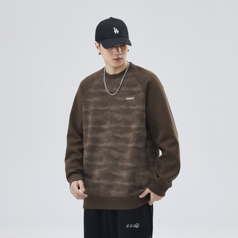 秋季卫衣男士宽松圆领美式潮牌男装2024新款长袖上衣百搭打底衫