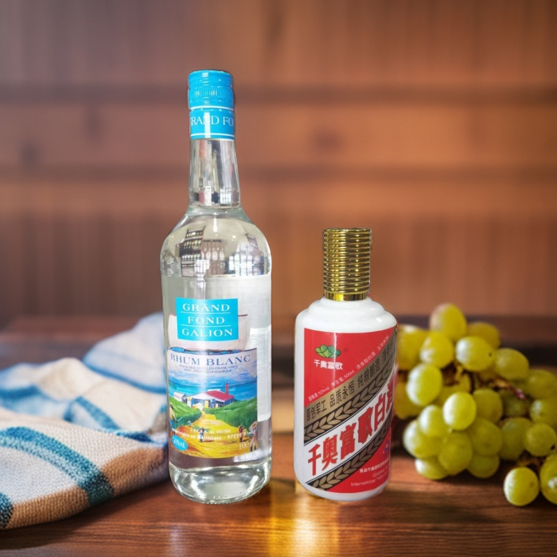 千奥富歌大咖隆白色朗姆酒+千奥白 原瓶原装进口葡萄酒2瓶装
