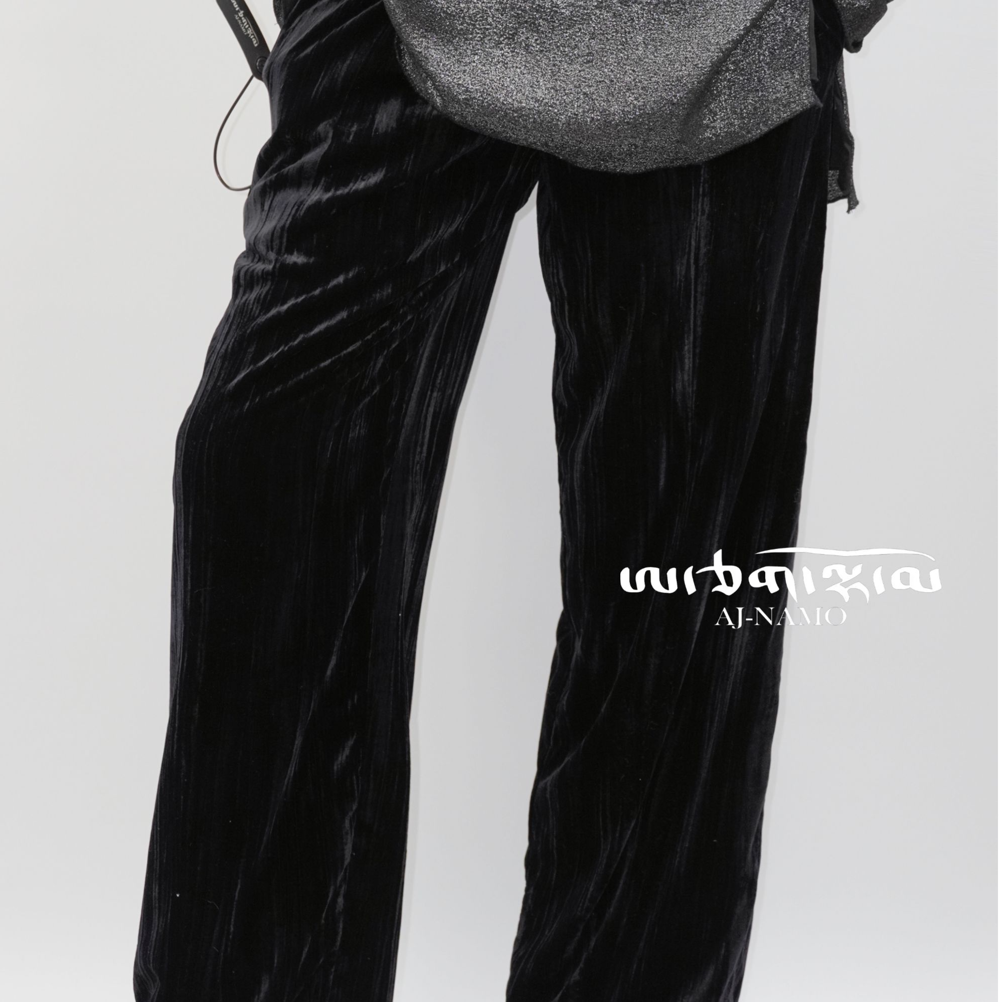 AJ-NAMO原创设计款黑色时尚百搭长裤A89