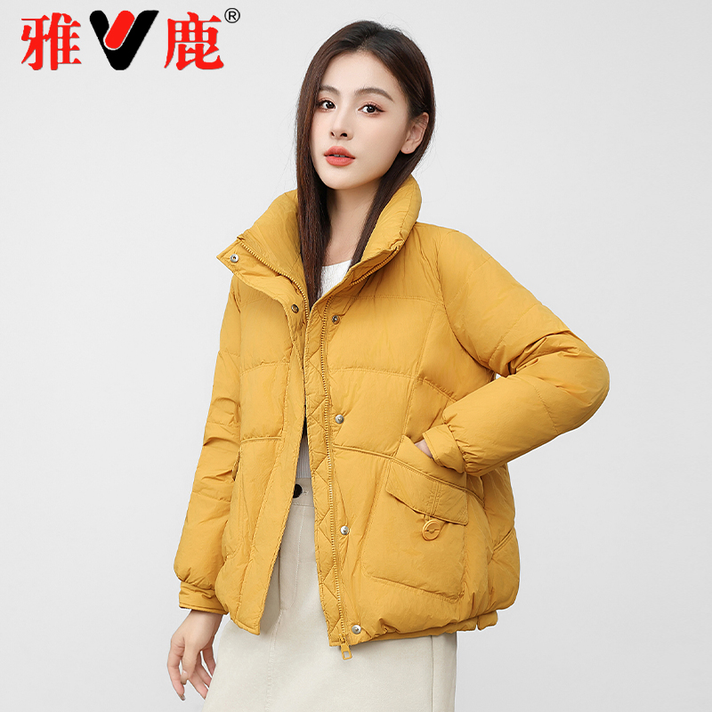 V/雅鹿YMI01X14190新款时尚羽绒服百搭外套短款保暖羽绒服白鸭绒