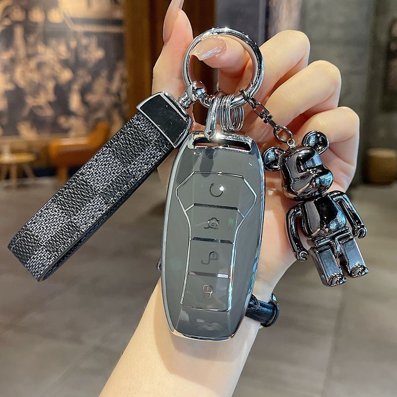 适用比亚迪钥匙套宋pro汉ev唐dmi秦PRO宋MAX元秦plus包壳扣车海豚