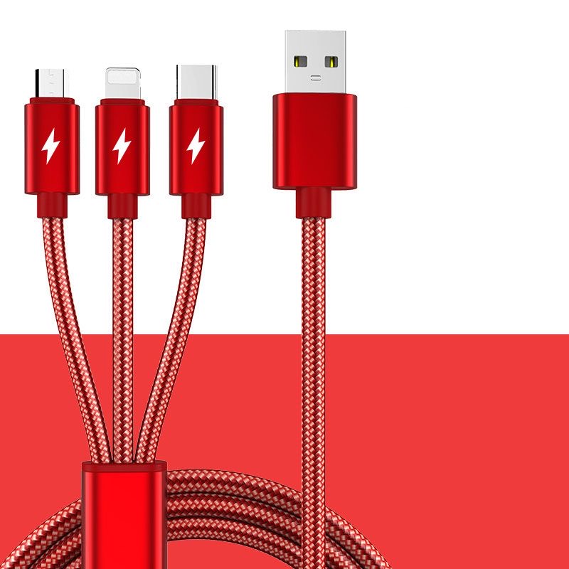 【粉丝福利】一拖三适用VIVO安卓苹果手机三合一充电线type-c