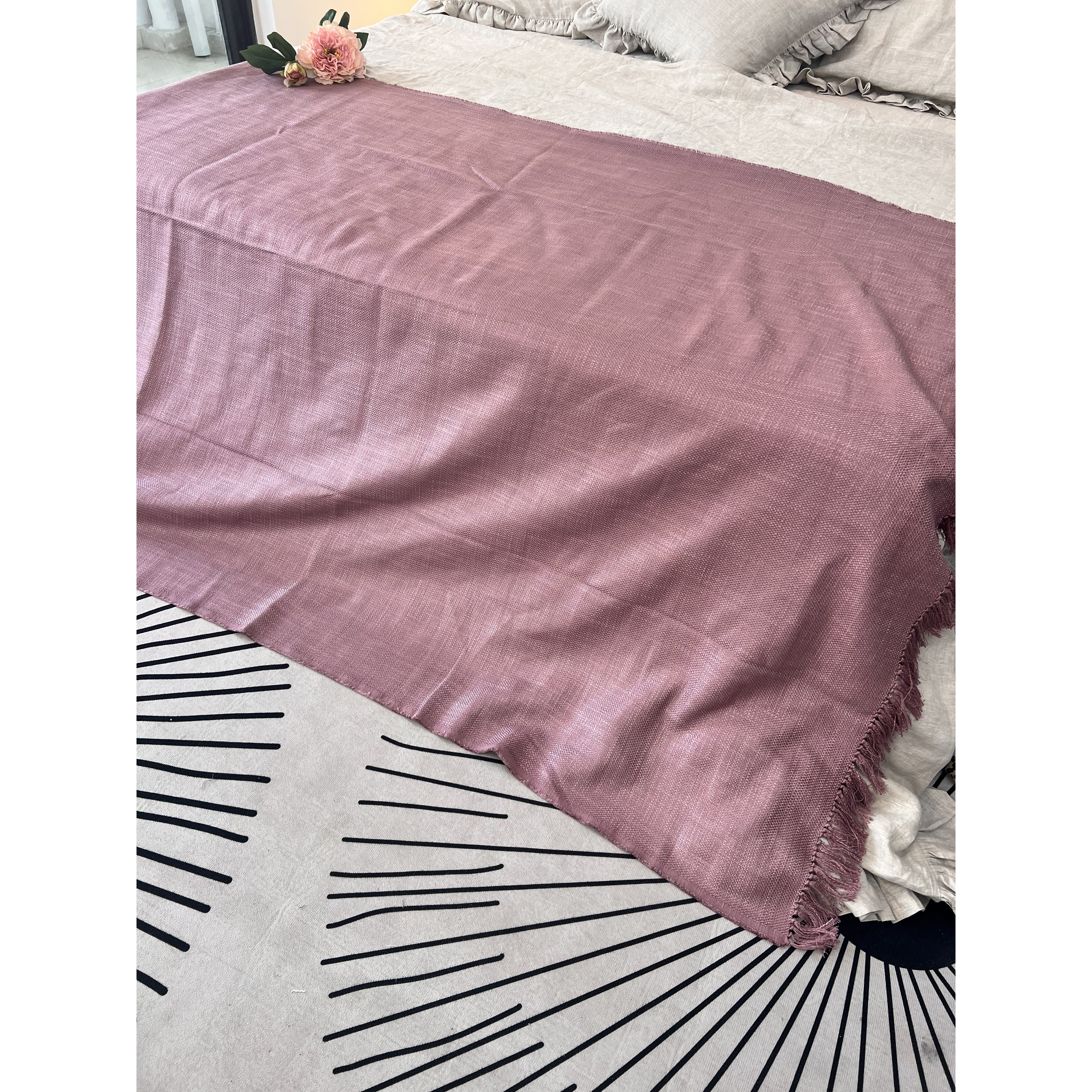 【欧式贵族】汉麻100%重磅5支肌理感贵族气质披肩盖毯