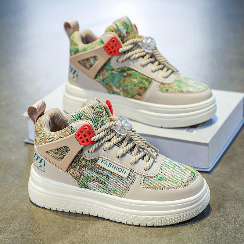 安踏神行女童鞋秋冬2024新款儿童高帮板鞋中大童女孩软底防滑运动