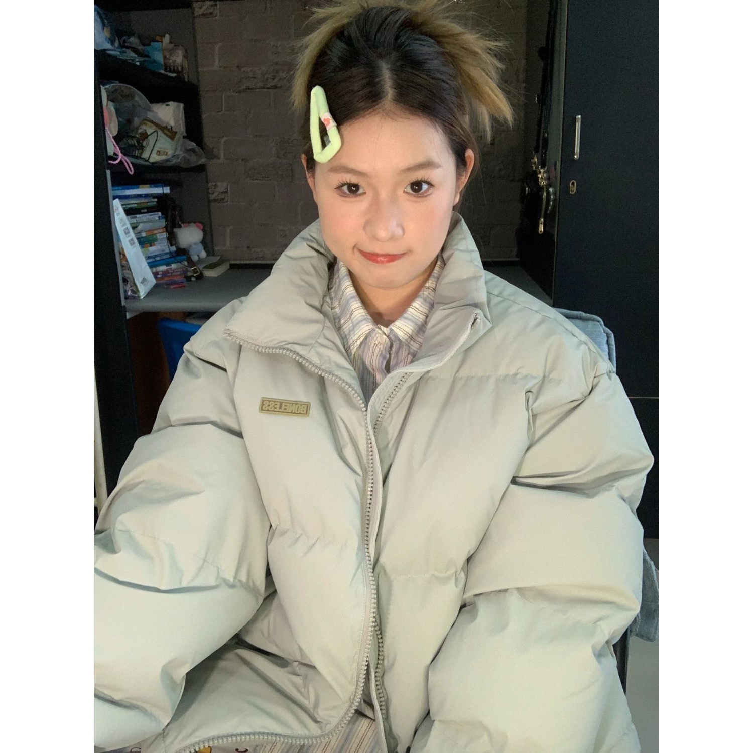 韩版甜美棉服外套女冬季2024新款学生小众立领棉袄加厚保暖面包服