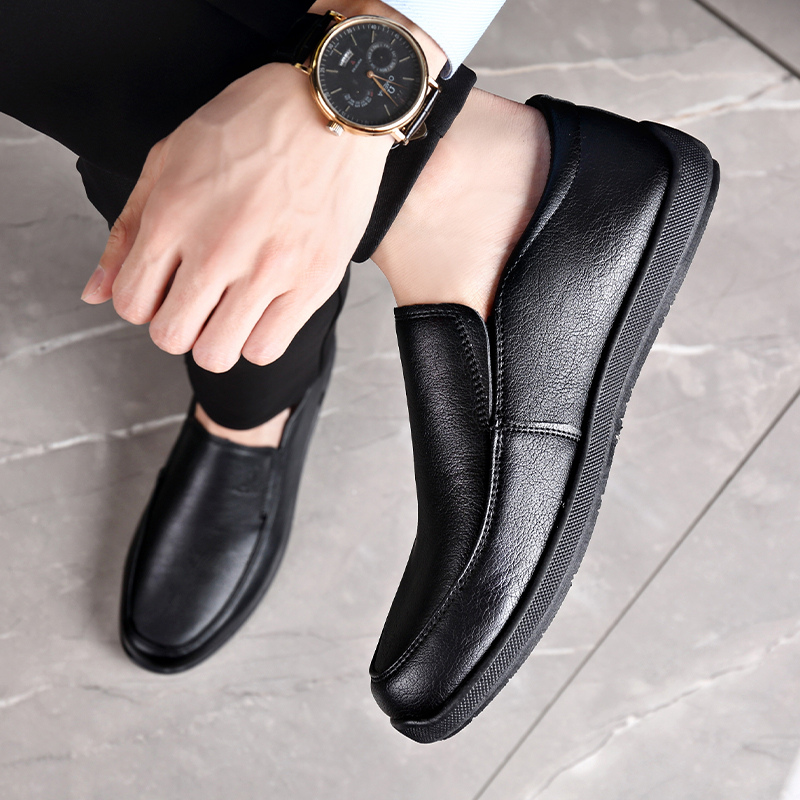 0129男士断码皮鞋软底鞋子男套脚驾车鞋