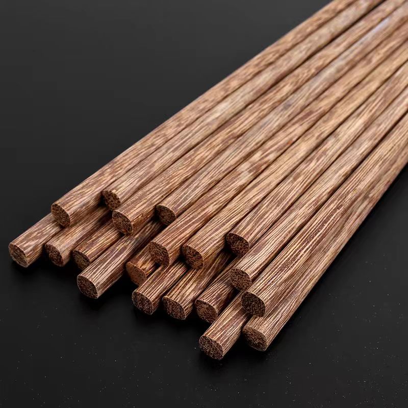 鸡翅木筷子家用防滑高档木筷子10双商用实木防霉木家庭快子耐高温