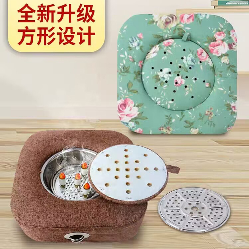 方形艾灸蒲团家用便携艾灸盒随身灸熏蒸仪艾灸器具坐垫凳子大号
