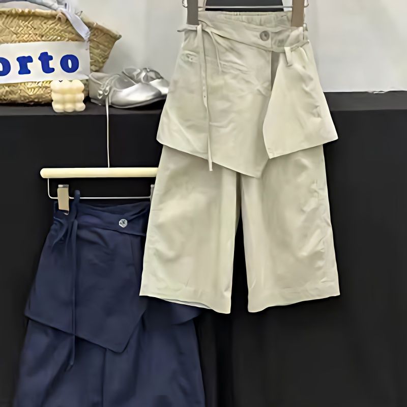 童装女童假两件裙裤2024夏季新款洋气薄款裤子大童女孩阔腿休闲裤