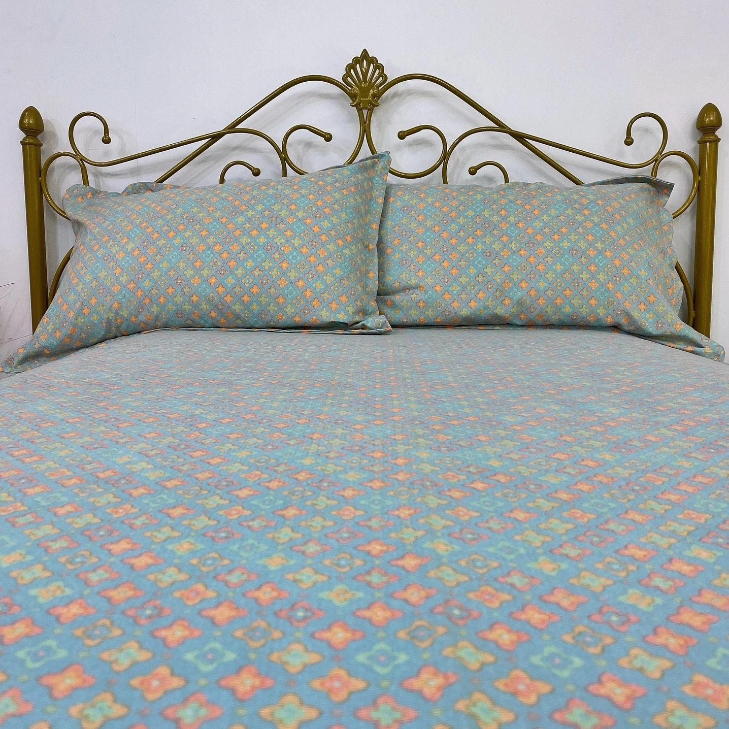 2025秋冬高端加厚印花被罩斜纹双面透气不跑床碎花单双人被套蓝碎