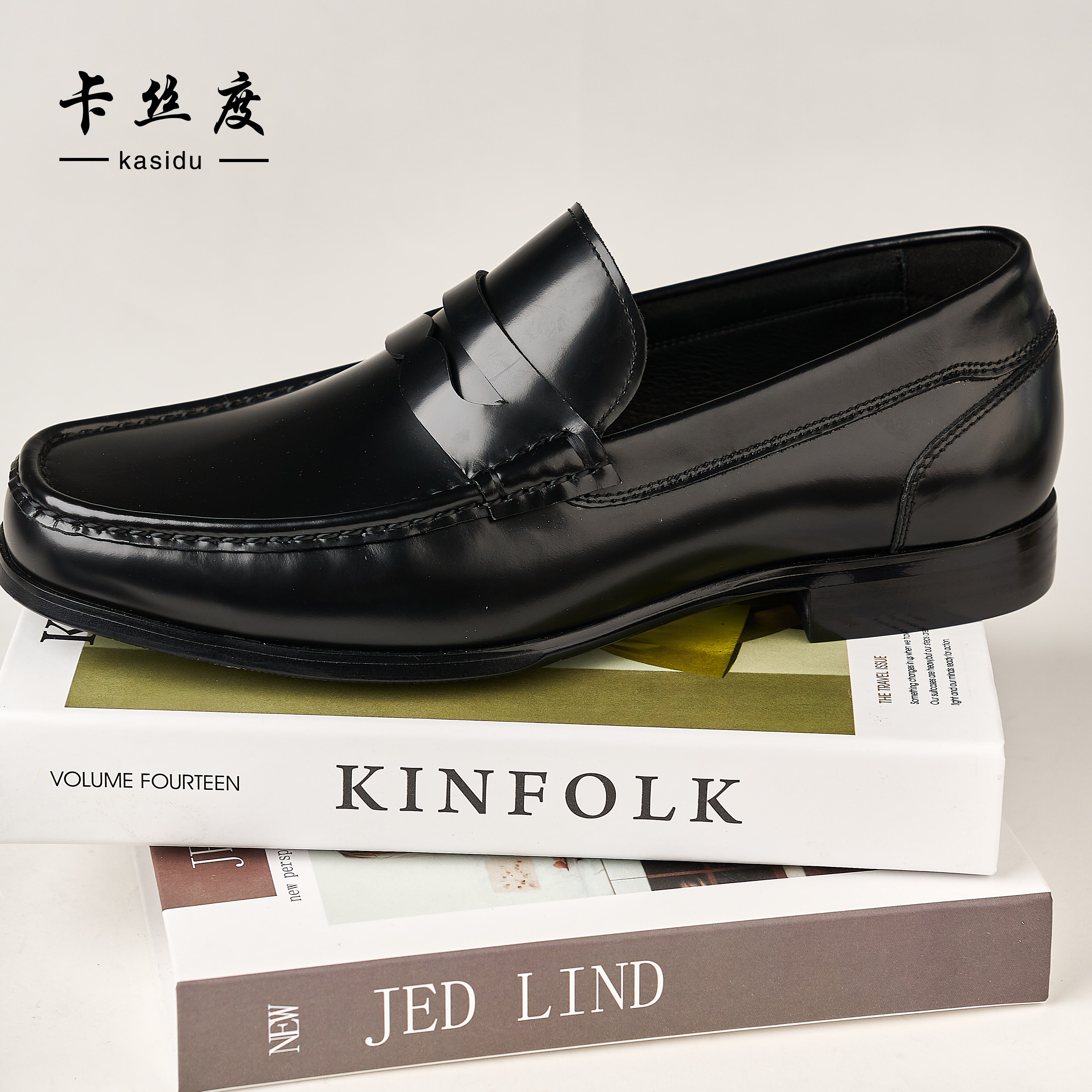 舒适春季新款男士真皮高档商务软底时尚百搭黑色休闲软底男乐福鞋