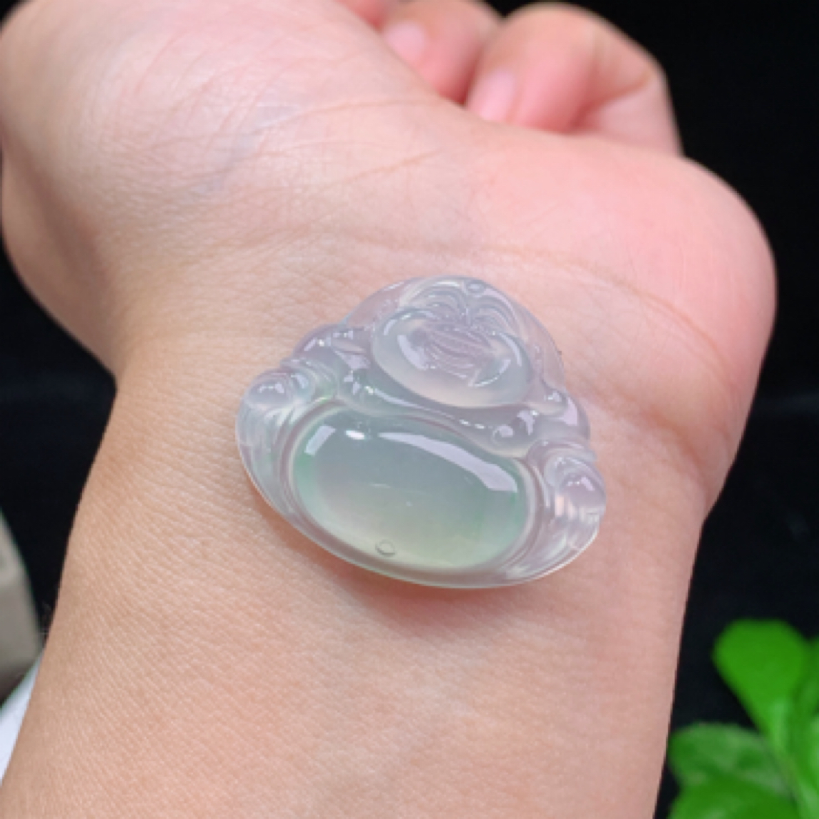 天然翡翠A货精雕冰透玉佛公吊坠挂件