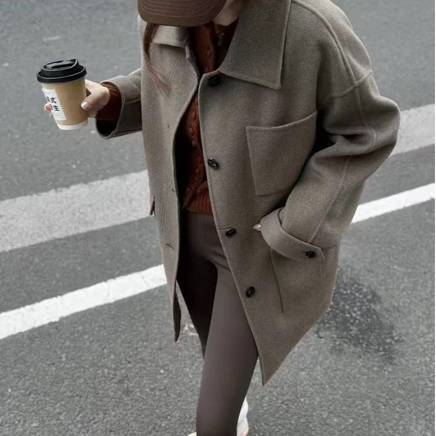 ZLb—设计师羊绒中长款外套