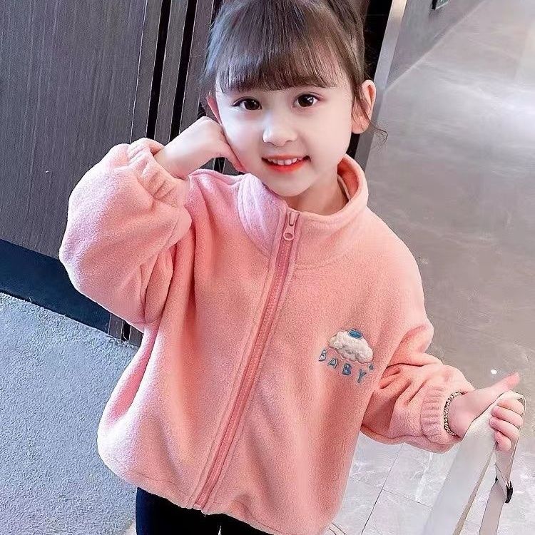 女童外套秋冬儿童宝宝洋气毛绒上衣中小童加厚保暖衣韩版冬季新款