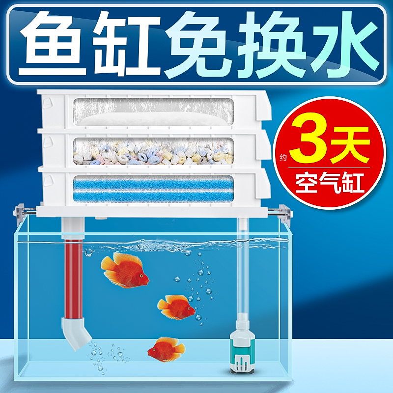 鱼呼吸鱼缸过滤器上过滤盒滴流盒干湿分离周转箱过滤龟缸循环系统