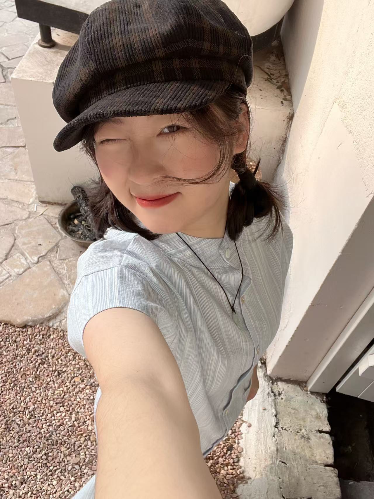 复古格纹贝雷帽女秋冬季休闲毛呢八角帽显脸小画家帽百搭报童帽