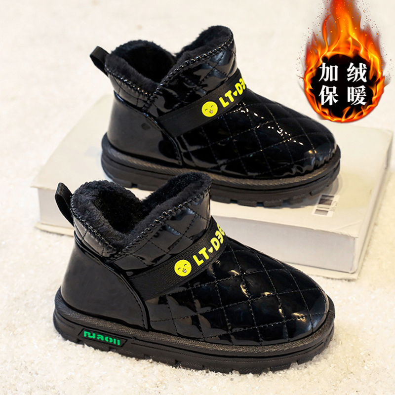 回力瑞2023冬季新款雪地靴男童加绒加厚女童雪地靴儿童防水防滑鞋