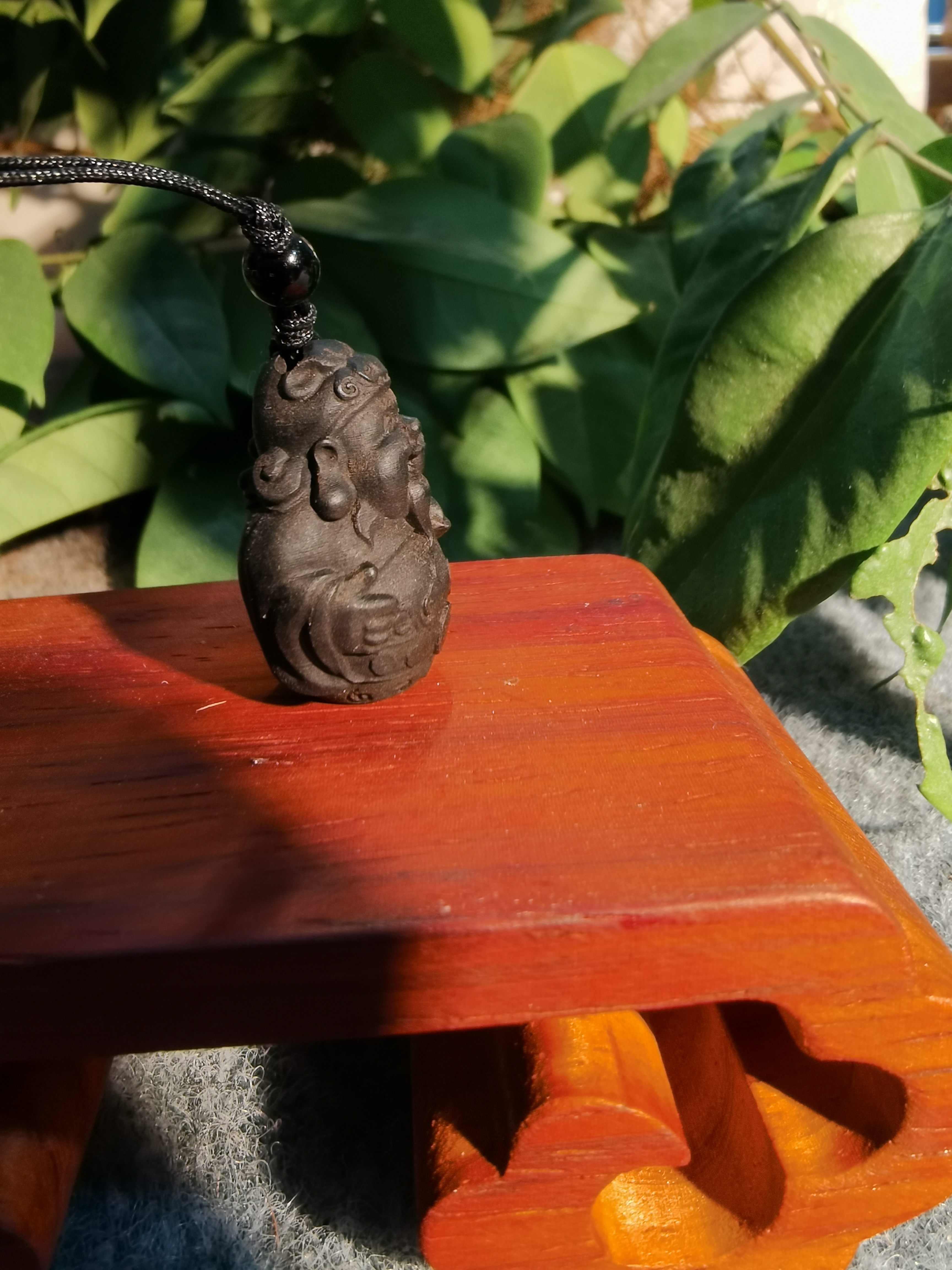 木雕财神手机钥匙挂件印泥达拉干