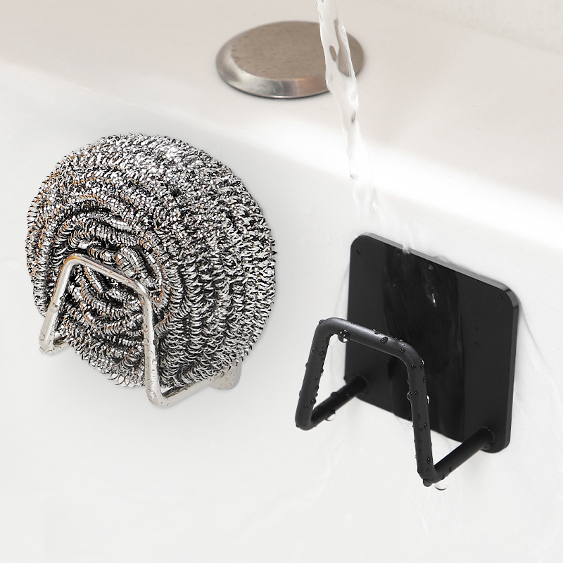 水槽置物架不锈钢免打孔厨房海绵钢丝球抹布锅盖收纳架壁挂沥水架