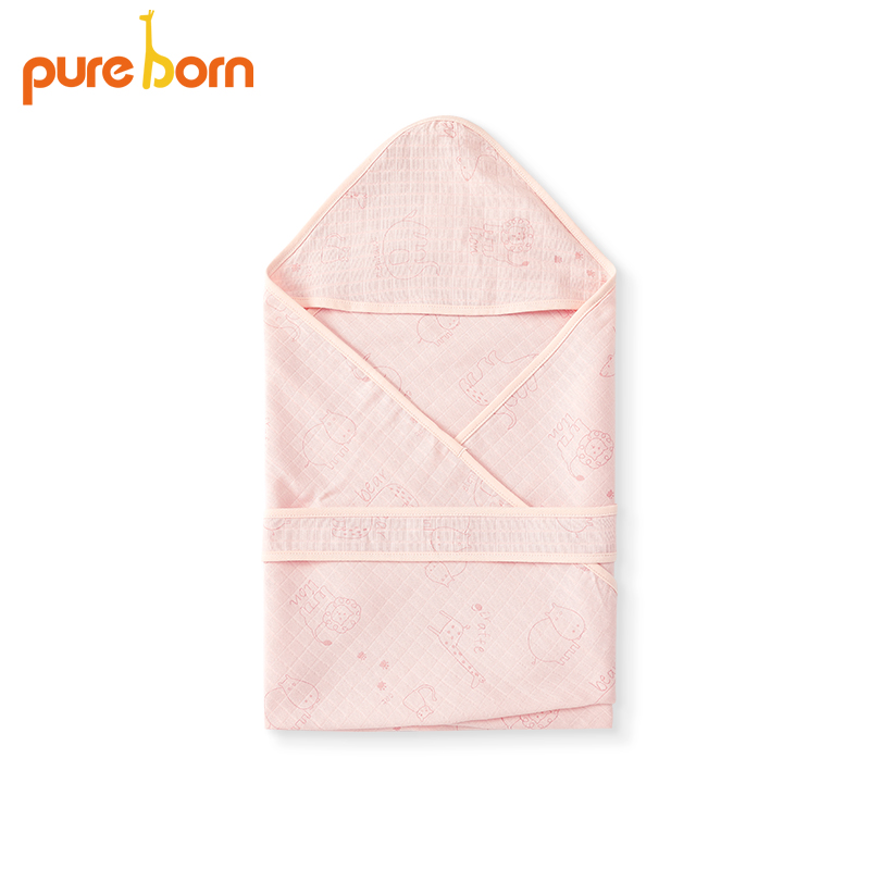 博睿恩婴童宝宝包被双层提格纱布抱毯88*88cm