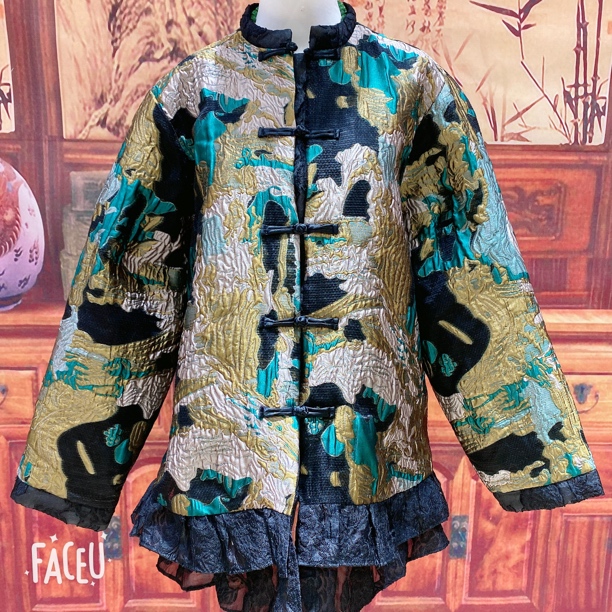 老弗爷民族风新中式提花棉服154