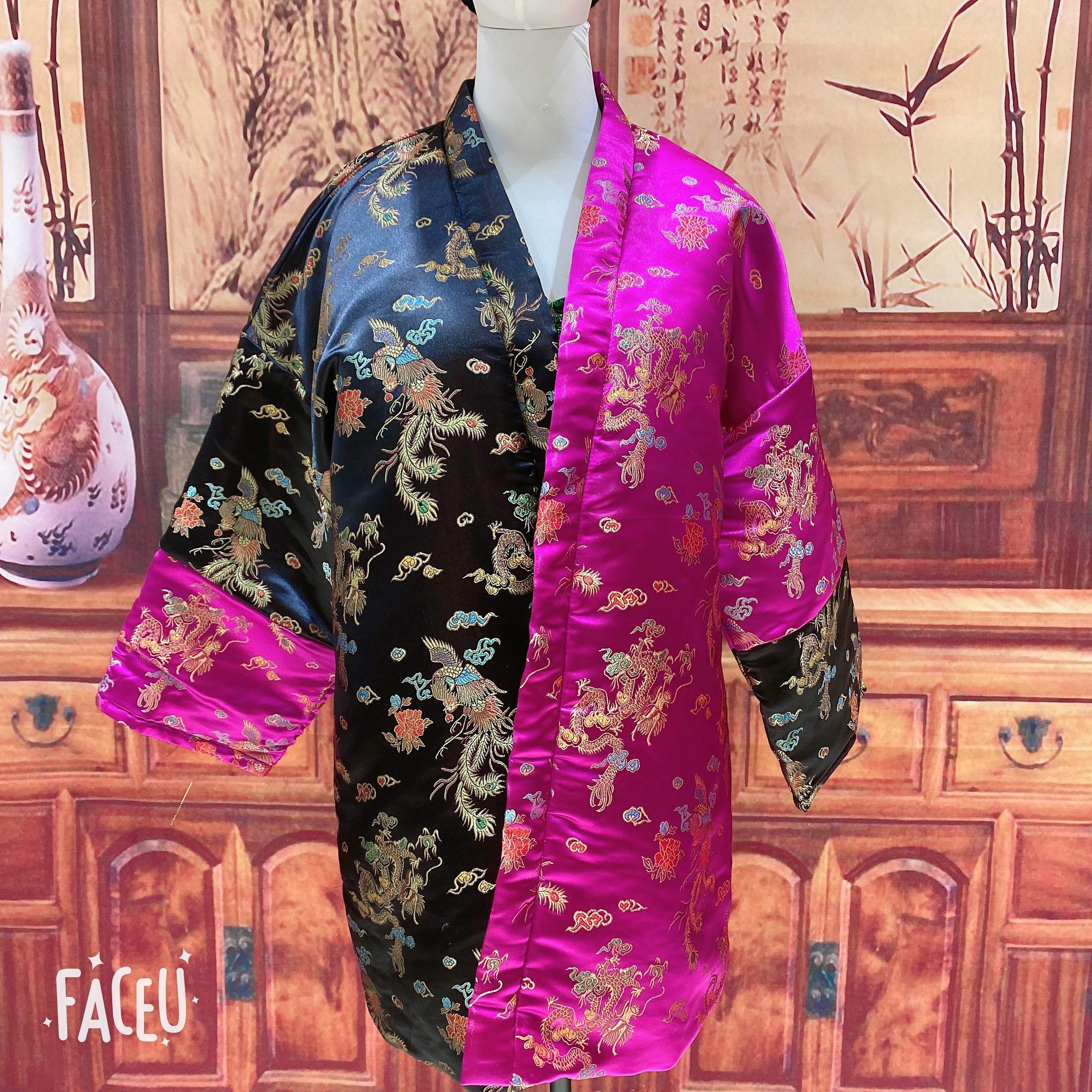 老弗爷民族风新中式拼接棉服155