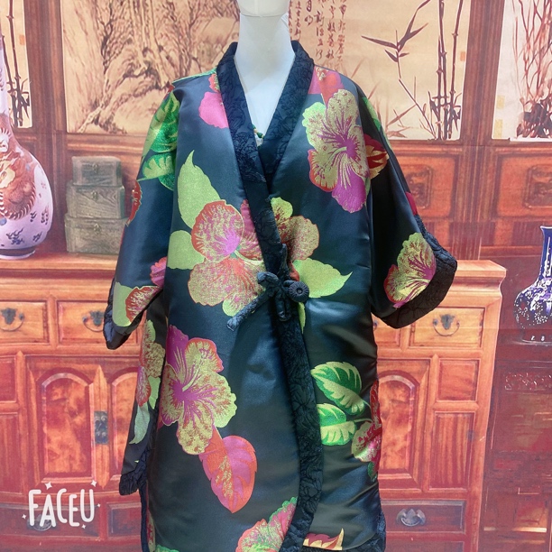 老弗爷新中式提花长裙棉服140