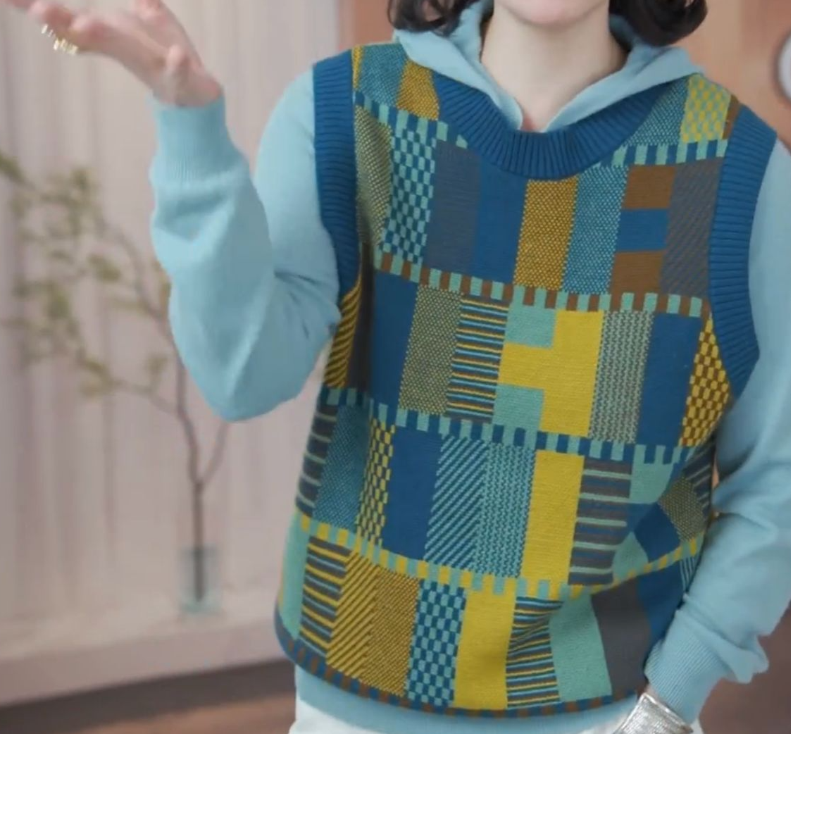 【柒柒推荐】毕加索背心 宽松格子无袖百搭款