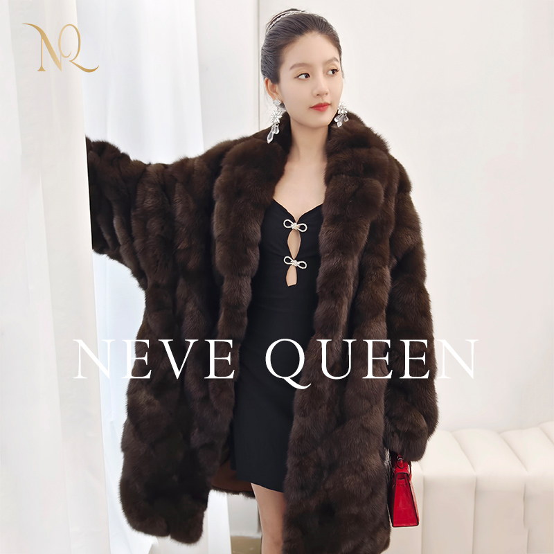 奈薇女王女装 时尚超宽松版型 青果领茧型大衣