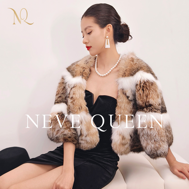 奈薇女王女装 高级感名媛范 天然原皮原色披肩