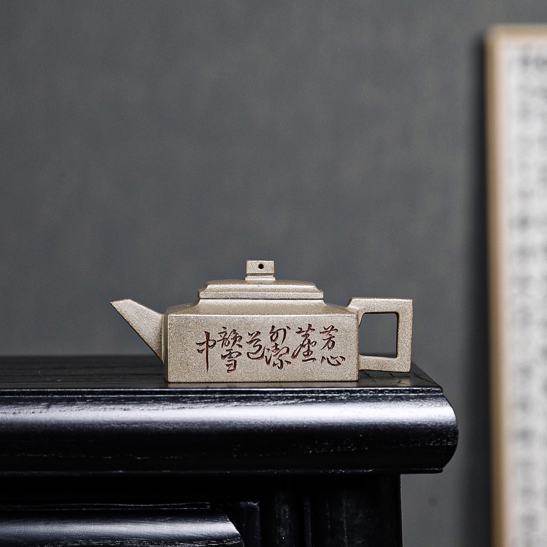 佳作鉴赏 全手工小方山逸士 原矿青段 120CC 宜兴紫砂壶 茶具