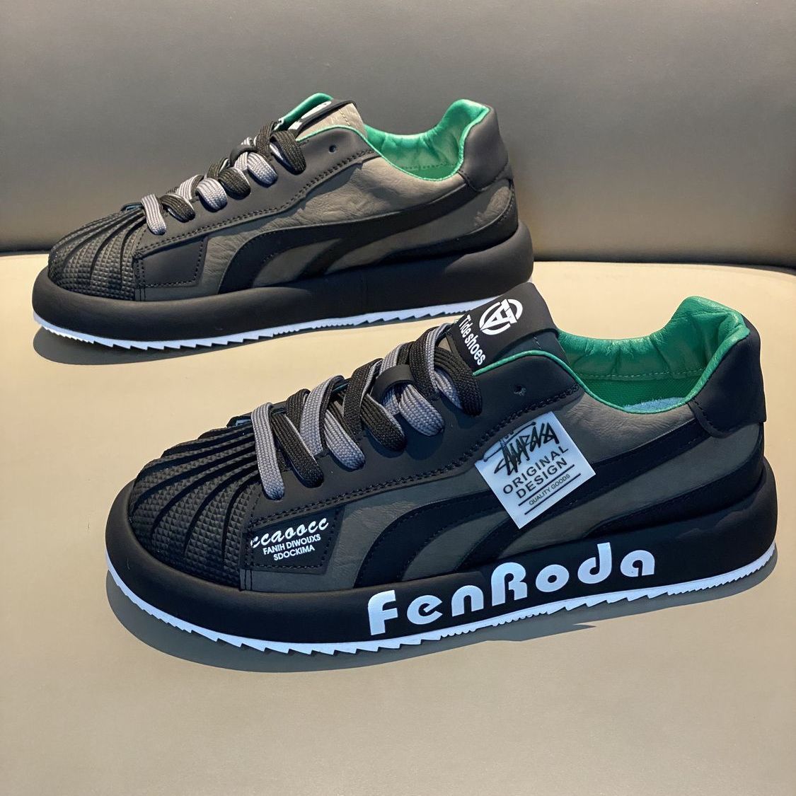 【小扬哥专属】休闲潮牌板鞋男2023潮流新款贝壳头撞色软底耐磨轻