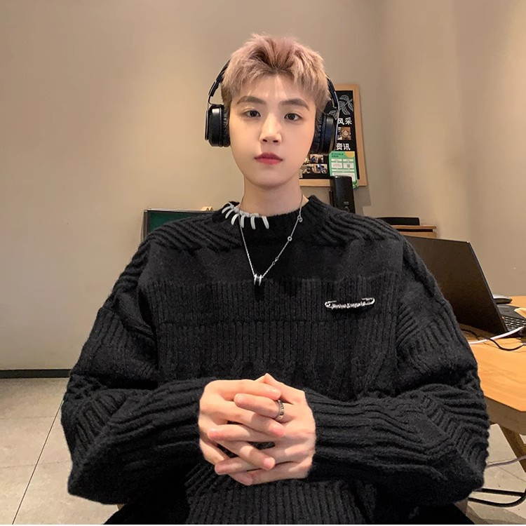 【小扬直播推荐】毛衣男冬季美式复古高街潮牌高级感青年宽松休闲慵