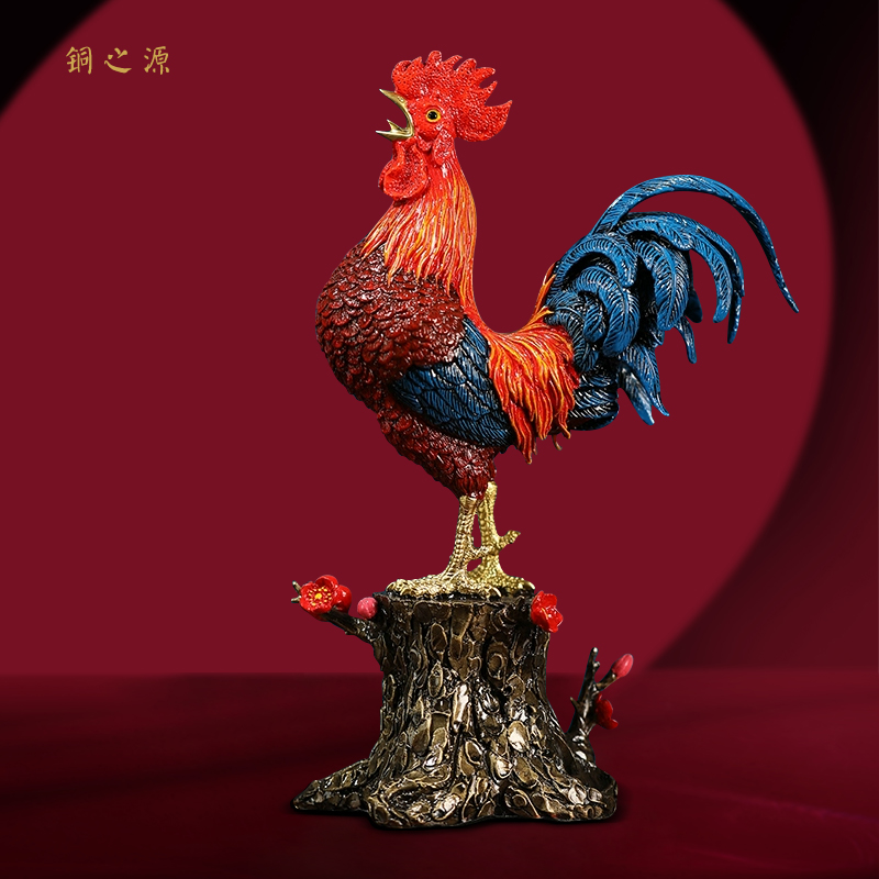 【一鸣惊人】铜手工艺品大吉大利公鸡摆件家居玄关装饰品乔迁送礼品