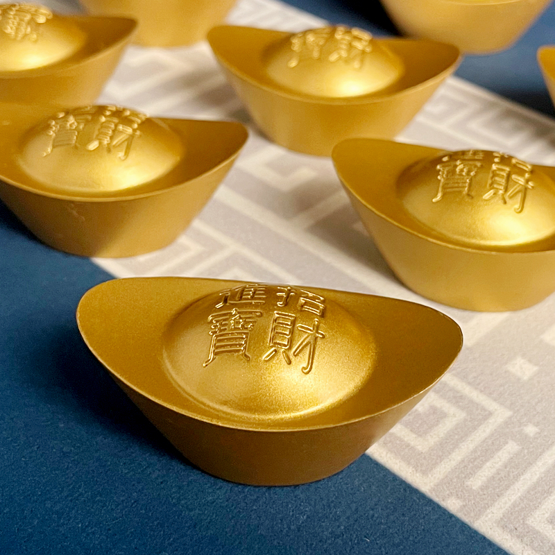 黄铜元宝摆件家居客厅店铺聚宝盆装饰仿真元宝乔迁开业礼品