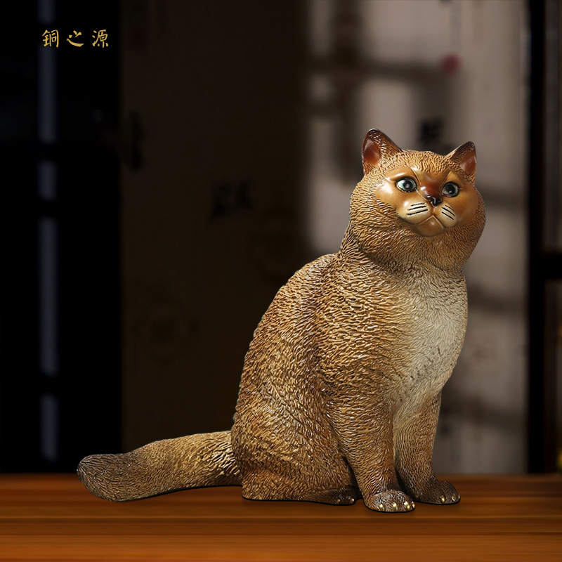 创意招财猫铜摆件开业礼物工艺品送朋友开店猫乔迁新居礼品