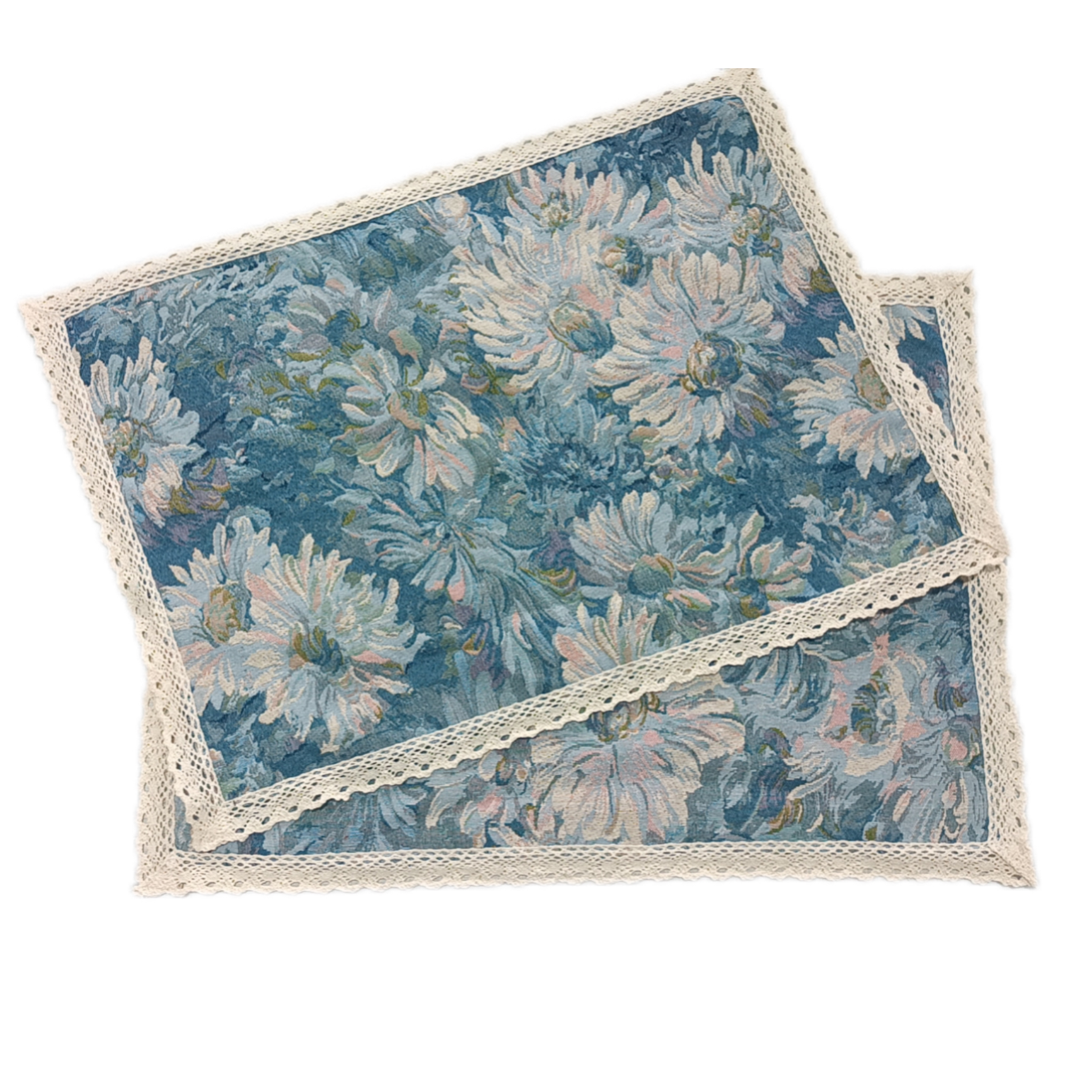 【守绣】【40*60两个装扶手盖】油画提花复古防尘方桌布台布多功能盖